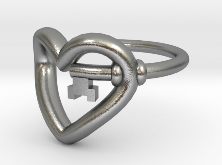 Heart Key Ring (US size 4 and half) 3d printed
