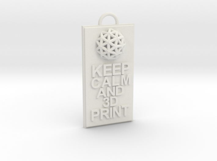 Keep Calm and 3D Print (Hypercube) Keychain 3d printed