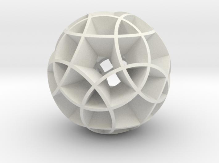 Rhombicosidodecahedron (wide) 3d printed
