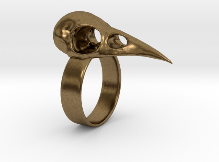 Realistic Raven Skull Ring - Size 11 3d printed