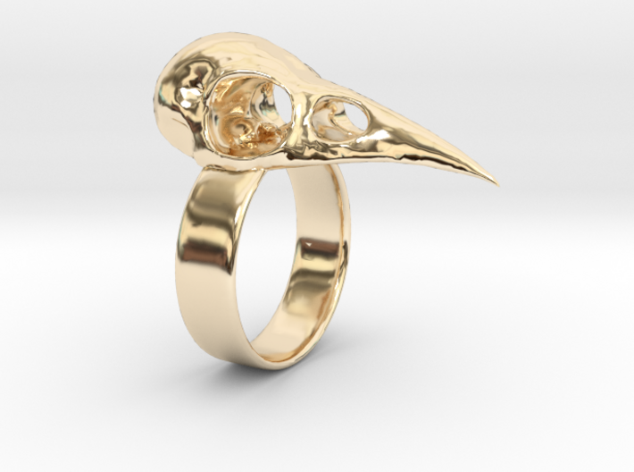 Realistic Raven Skull Ring - Size 11 3d printed