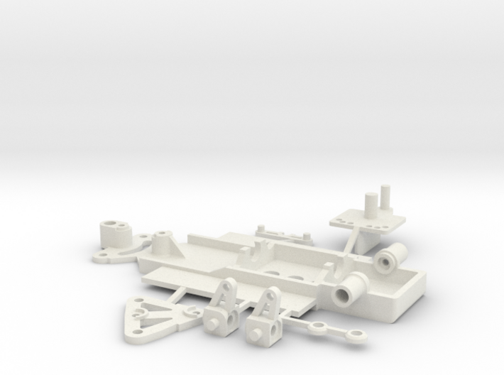 steering chassis for 1/43rd slotcars 3d printed