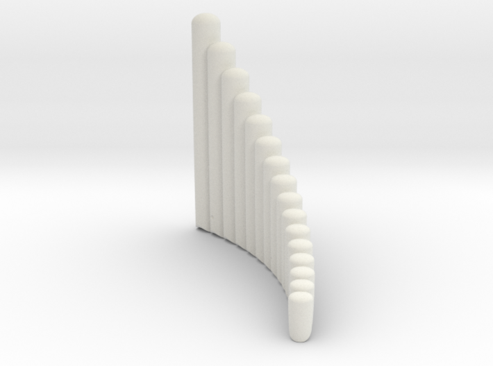 Right-handed &quot;Salsero&quot; wholetone panpipe 3d printed