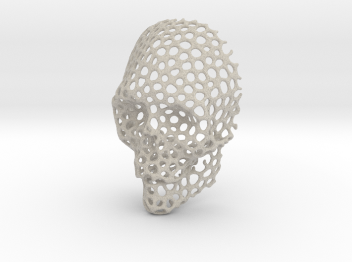 Voronoi Skull Pendant large 3d printed
