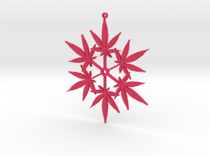 Snowflake Cannabis Ornament 3d printed