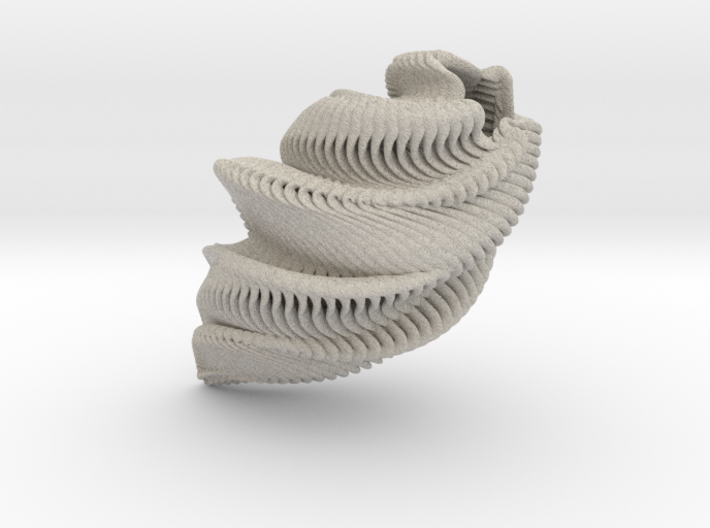 Mathematical Mollusca - Spiraling Organic Shell 3d printed