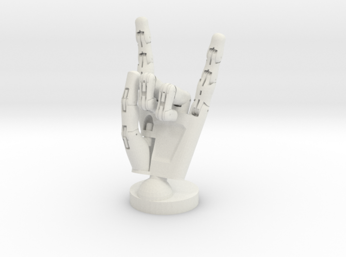 Cyborg hand posed rock 3d printed