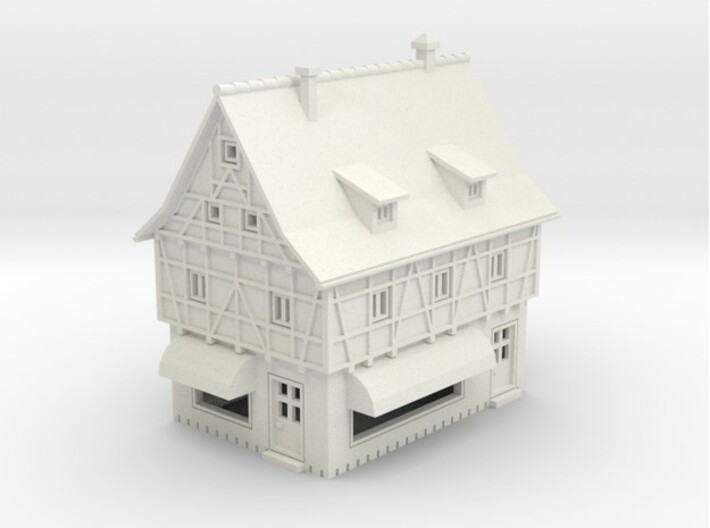 Eckhaus mit Laden 2 - 1:220 (Z scale) 3d printed zusammengesetzt - composite