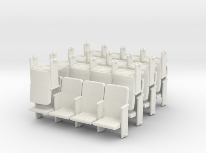 O Scale Theater Seats Ver E4x7 and 1 single 3d printed