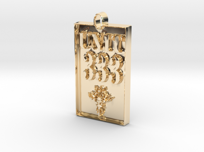 Unit 333 Gold or Silver Pendant 3d printed