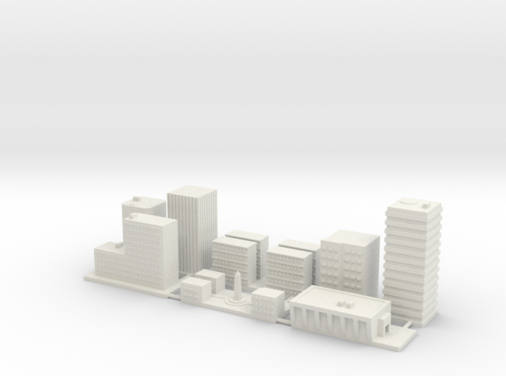 1&quot; Buildings Set 1 - Commercial 3d printed