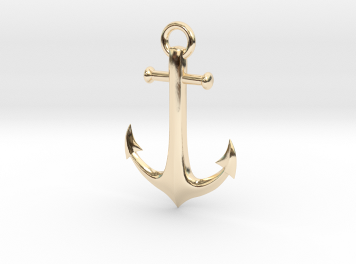 Anchor Necklace 3d printed