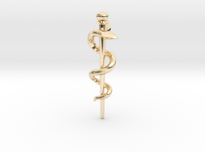 Snake rod pendant (medicine) 3d printed