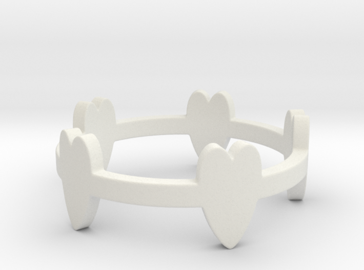 Cuoricini / Small Hearts Ring Size 8 3d printed