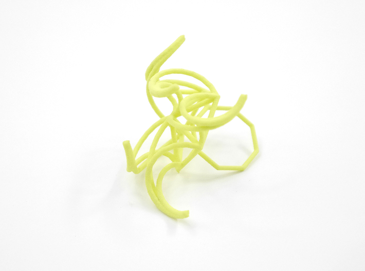 Aster Ring (Large) Size 9 3d printed Custom Dyed Color (Key Lime)