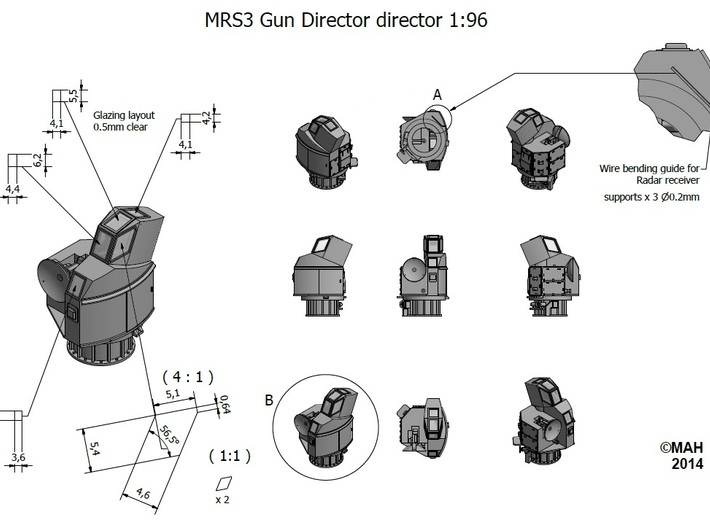 MRS3 Gun Director 1/96 3d printed 