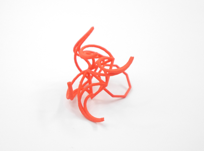 Aster Ring (Large) Size 8 3d printed Custom Dyed Color (Coral)