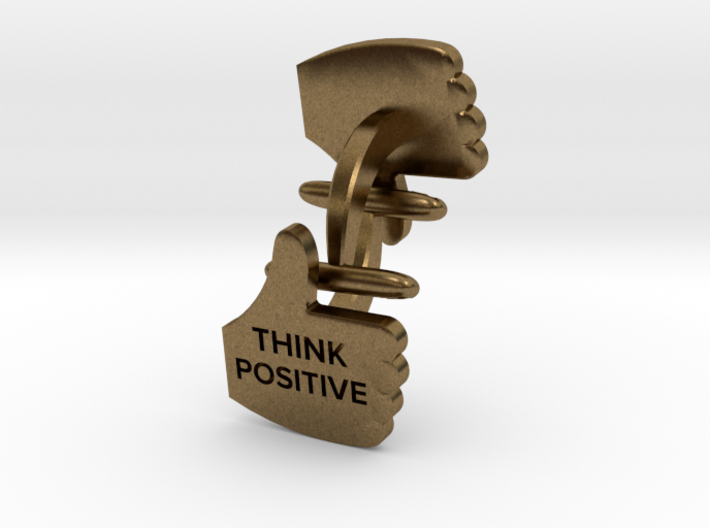 Thumbs Up think positive Cufflink 3d printed