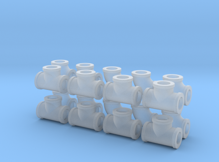 7/8&quot; scale pipe fittings: 2 1/2&quot; pipe 3d printed