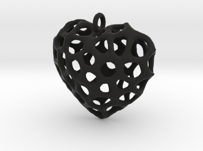 Voronoi Heart Piece Necklace 3d printed