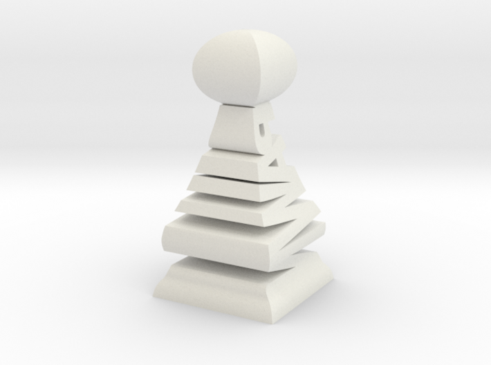 Typographical Pawn Chess Piece 3d printed