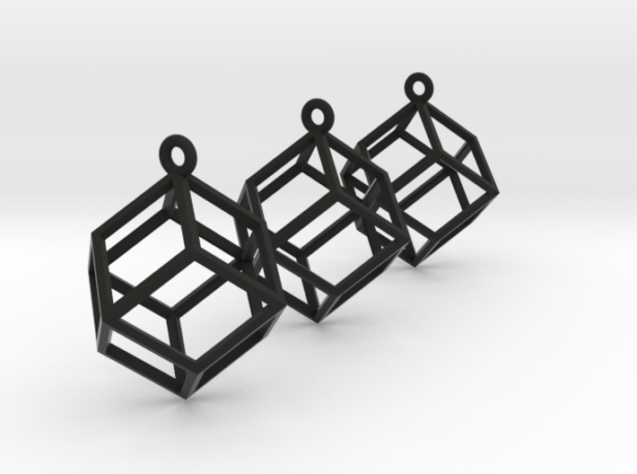 Rhombic Dodecahedron Earrings 3d printed