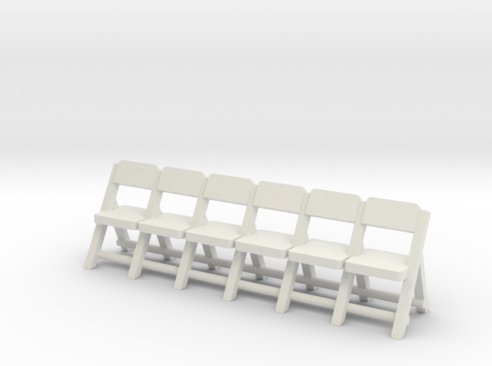 HO Folding Chairs Row (Not Full Scale) 3d printed