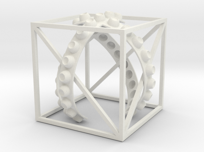 Cube W Ribbons 3IN NoText 3d printed