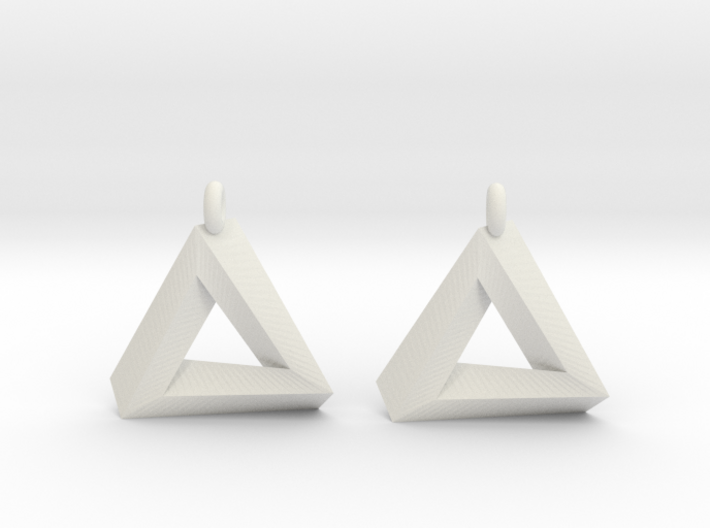 Penrose Triangle - Earrings (17mm) 3d printed