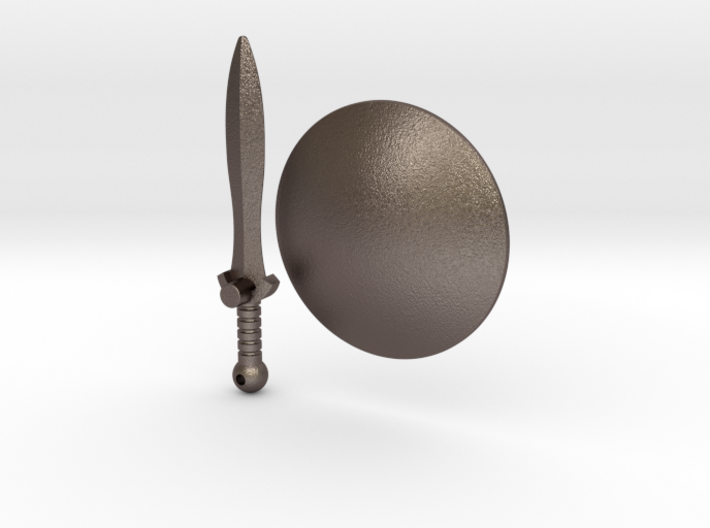 Real Metal Shield &amp; Sword for ModiBot 3d printed Real Metal Shield &amp; Sword for ModiBot