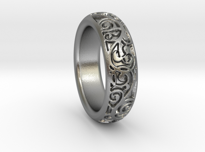 Swirling Vine Ring - Size 7 3d printed