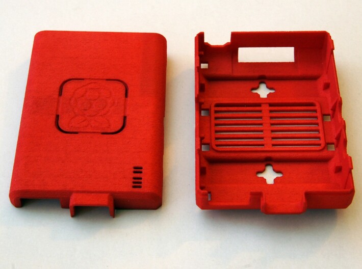 Raspberry Pi CASE 1.0 3d printed Real object printed in Red Strong and Flexible
