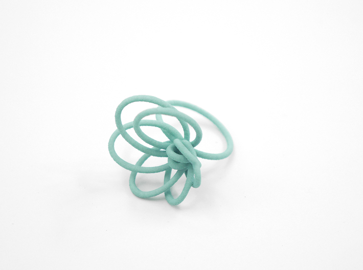 Flora Ring A (Size 8) 3d printed Custom Dyed Color (Teal)