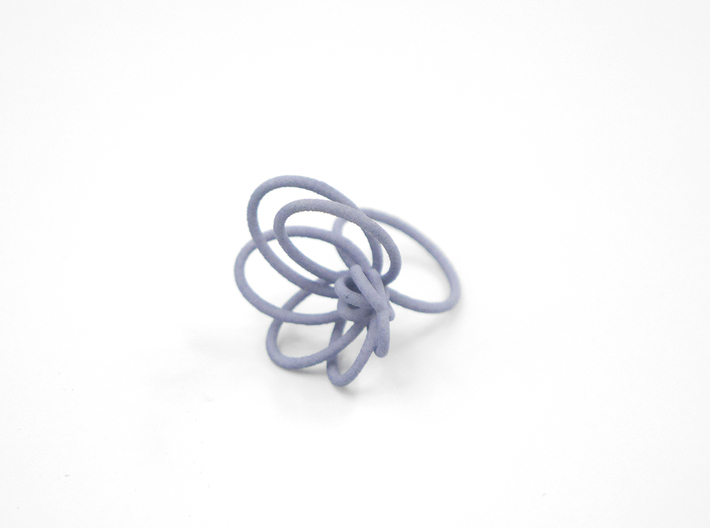 Flora Ring A (Size 8) 3d printed Custom Dyed Color (Azurite)