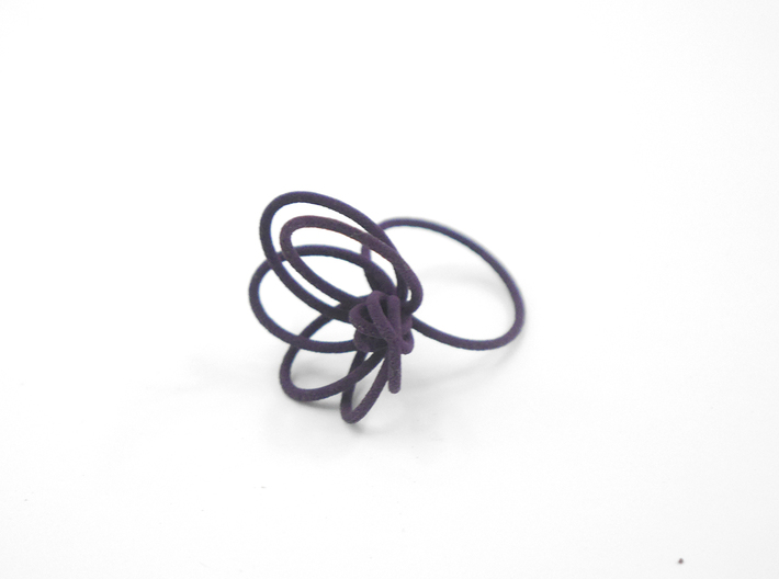 Flora Ring A (Size 8) 3d printed Custom Dyed Color (Midnight)