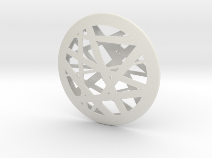 Circular Abstract Line Pendant - Large 3d printed