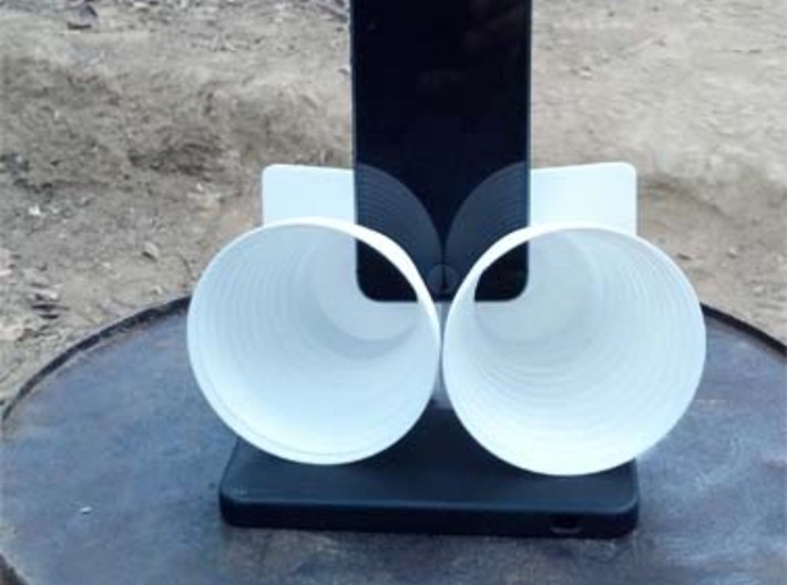 iPhone5 Stereo Acousticup Collapsible Amplifier 3d printed Base Bucket sold separately