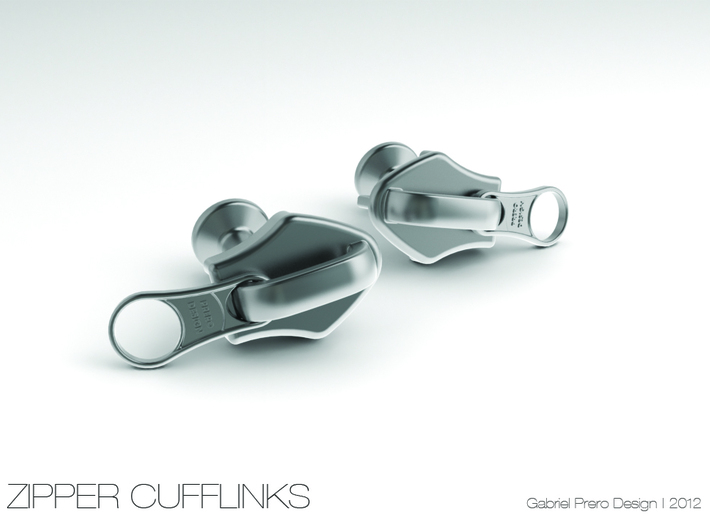 Zipper Cufflinks 3d printed Rendering
