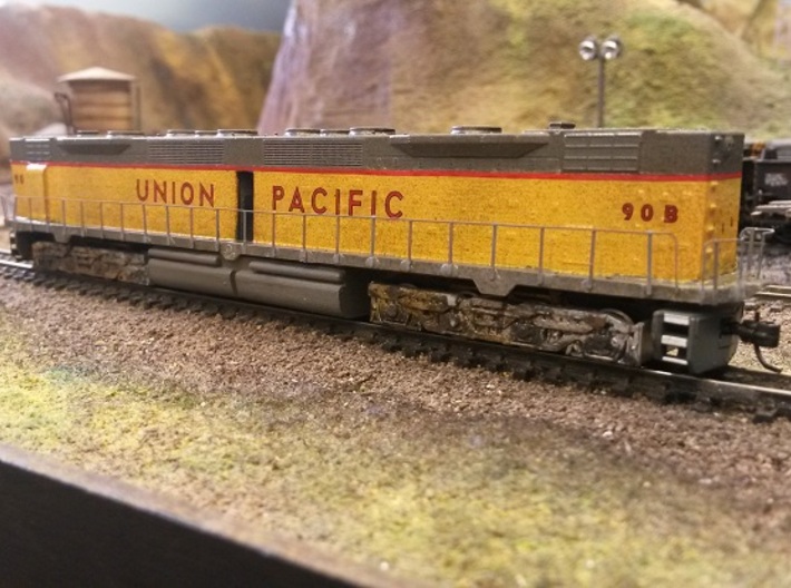 EMD DD35 N Scale 1:160 3d printed Shown with JTP Brass Additions