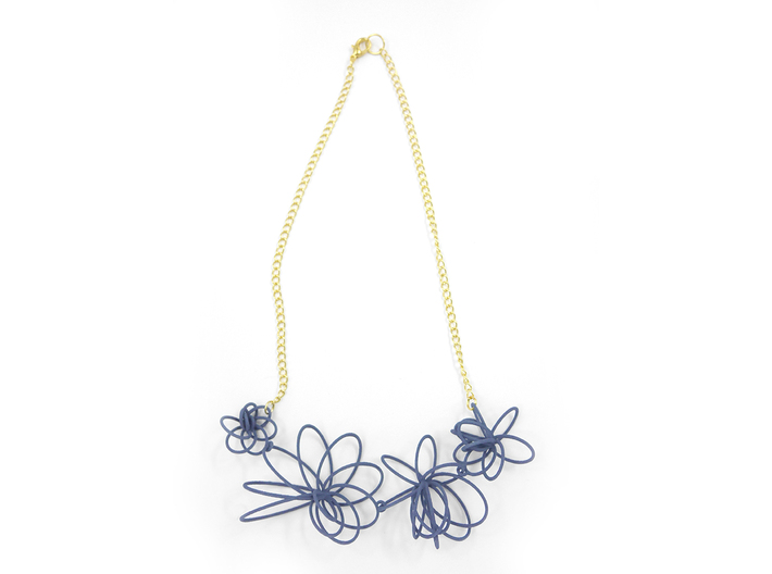 Flora Necklace 3d printed Azurite (Custom Dyed Color)
