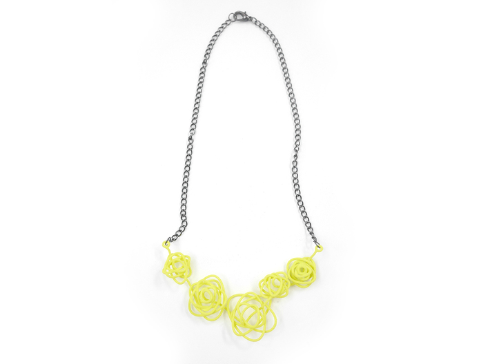 Sprouted Spiral Necklace 3d printed Key Lime (Custom Dyed Color)