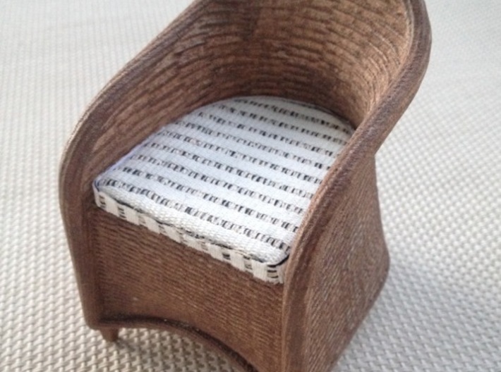 Wicker Chair in 1:12, 1:24 3d printed 1:12 paint and add cushion...