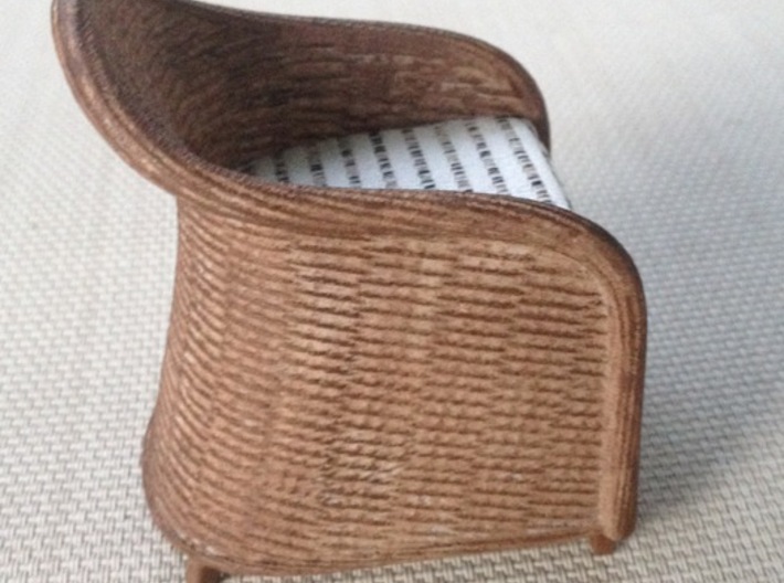 Wicker Chair in 1:12, 1:24 3d printed 1:12