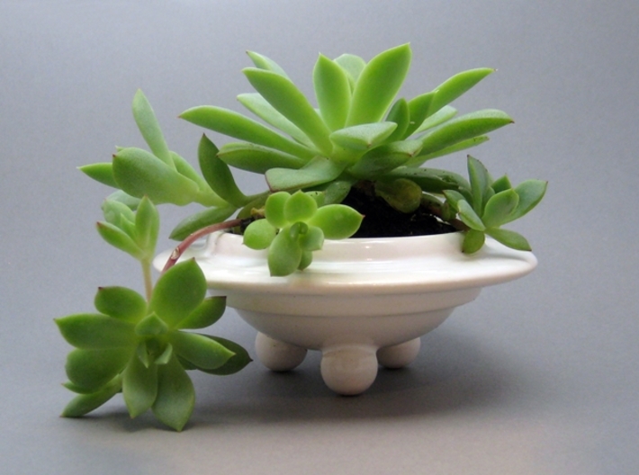 Planter - Porcelain UFO Succulent Planter 3d printed