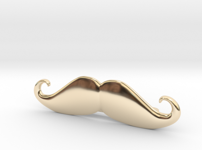 &quot;Italian&quot; Moustache Tie Bar (Metals) 3d printed