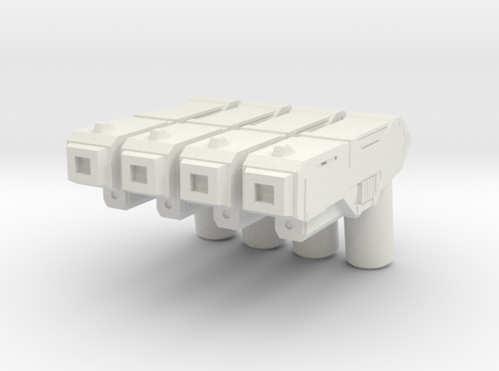 Custom futuristic pistol x4 for Lego minifigs 3d printed