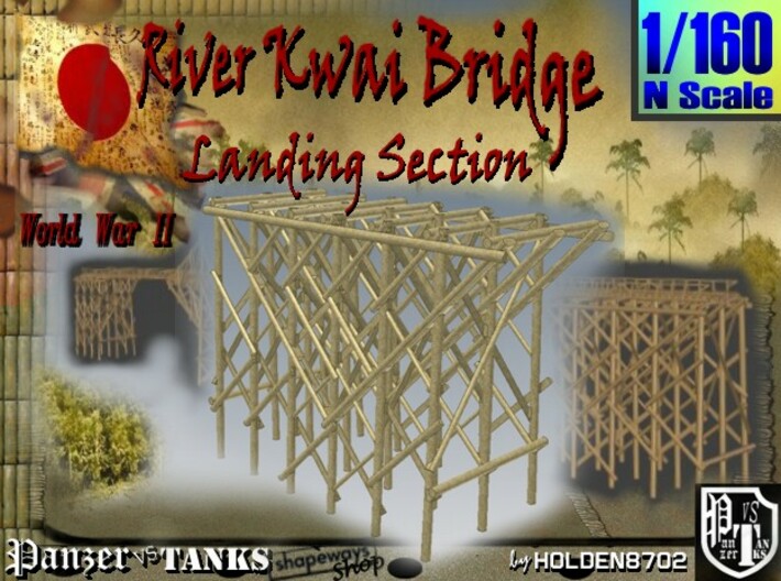 1-160 Bridge River Kwai Landing Section 3d printed