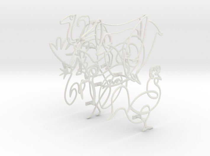 Picasso Animals: Wire Wall Art 3d printed 