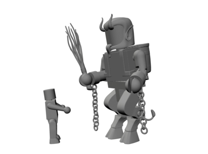 Goat Legs for Minimates 3d printed Shown with Krampus accessories