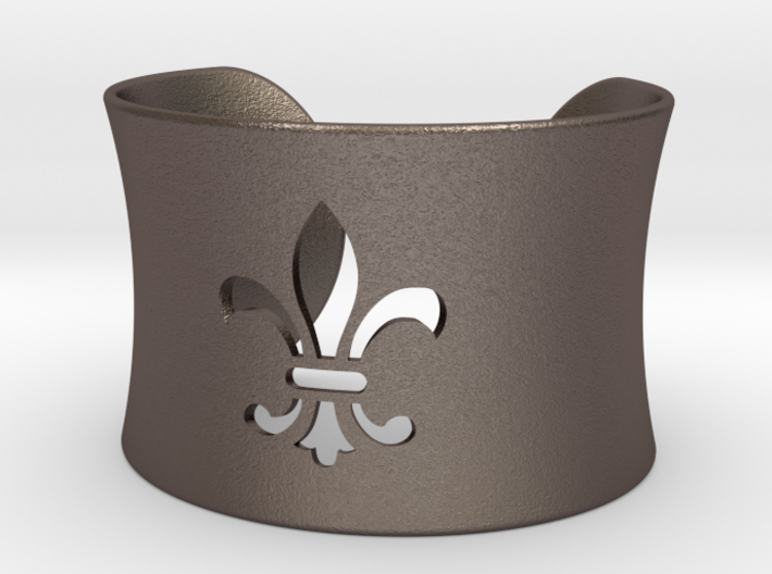 Fleur De Lis Bangle Cuff Bracelet 3d printed